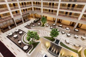an overhead view of the lobby of a large building at Embassy Suites Chicago - Downtown River North in Chicago