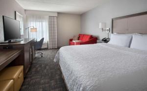 TV a/nebo společenská místnost v ubytování Hampton Inn Boston Logan Airport