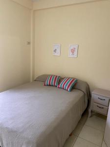 a bedroom with a bed with a pillow on it at Dpto Centrico cerca de hospital escuela y facultad de medicina in Corrientes