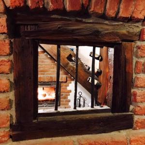 a painting of a horse looking through a window at Appartamento "Verdjats" in Challand Saint Anselme