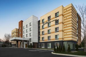 a rendering of a hotel building at Fairfield Inn & Suites by Marriott Hershey Chocolate Avenue in Hershey