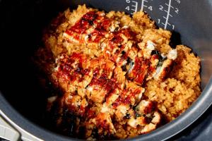 a bowl of food with meat and stuffing at Travelodge Nagoya Sakae in Nagoya