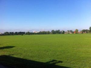een groot veld van groen gras met een blauwe lucht bij Accogliente appartamento in cascina lombarda in Segrate