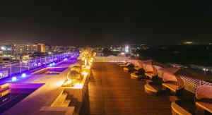 Nespecifikovaný výhled na destinaci Čedžu nebo výhled na město při pohledu z hotelu
