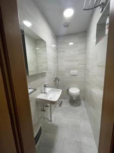 een badkamer met een wastafel en een toilet bij Perroi Shqiptar in Deçan