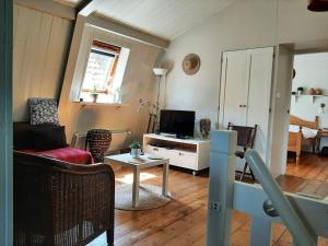 un soggiorno con un divano e una TV di Appartement De Loft a Warns Altre 3 foto