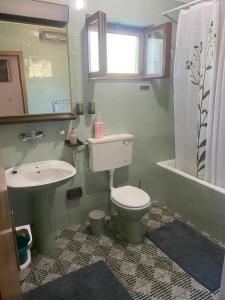 a bathroom with a toilet and a sink at House for rent in Žrnovo