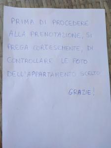 a piece of paper with writing on it at Sofia in Castro di Lecce