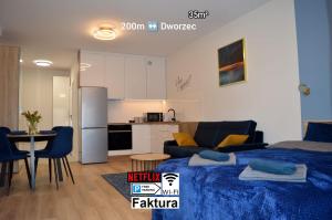 Kuchyň nebo kuchyňský kout v ubytování Apartament Centrum Białystok