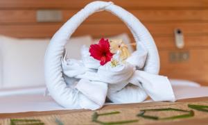 Postel nebo postele na pokoji v ubytování Nala Veli Beach & Spa