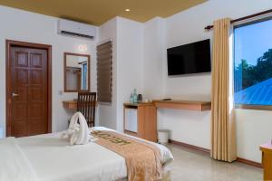 TV a/nebo společenská místnost v ubytování Nala Veli Beach & Spa