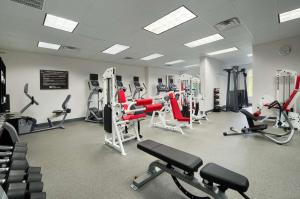 a gym with lots of treadmills and machines at Hilton Garden Inn Atlanta North/Johns Creek in Johns Creek