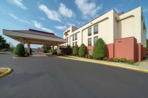 a rendering of a hotel with a gas station at Hampton Inn Hopewell Fort Gregg-Adams in Hopewell