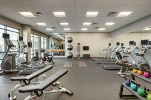 a gym with rows of treadmills and machines at Tru by Hilton Albany Crossgates Mall in Albany