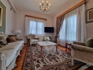 uma sala de estar com um sofá e uma mesa em ΚΤΗΜΑ ΜΠΟΡΑΒΟΥ em Kastoria