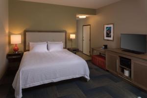 um quarto com uma cama e uma televisão de ecrã plano em Hampton Inn & Suites-Asheville Biltmore Village, NC em Asheville