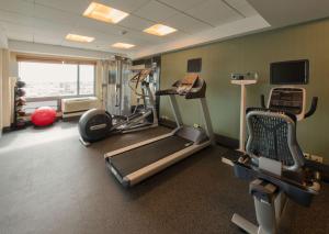 a gym with a treadmill and treadles in a room at Hampton Inn & Suites Boston Crosstown Center in Boston