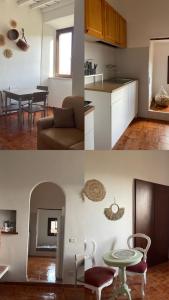 2 imágenes de una cocina y una sala de estar en Ai piedi del castello, en Scurcola Marsicana