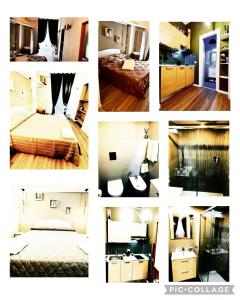 eine Collage mit Fotos eines Hotelzimmers in der Unterkunft Casa Myluna Centro Storico in Neapel