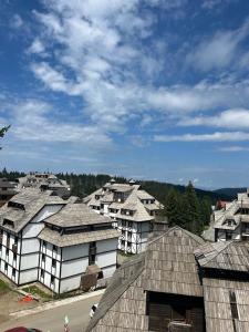 een groep huizen in een stad met een hemel bij MONTANA apartment 9 in Kopaonik