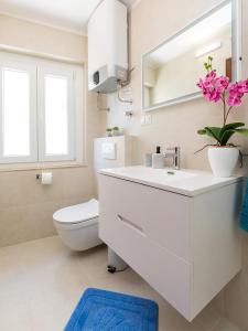 łazienka z białą umywalką i toaletą w obiekcie Casa Rustica Funtana w mieście Funtana
