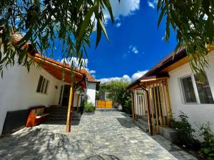 a house with a pathway next to a building at Acasa la Bunica, Cheile Turzii in Petreştii de Jos