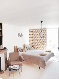 Posezení v ubytování ROOMS HOME CSM Suite privée avec terrasse et Suite privée 2 chambres jusqu'à 3 chambres et 1 à 8 personnes