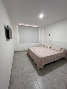 1 dormitorio con 1 cama y TV de pantalla plana en Milan Aparts 1 en Colón