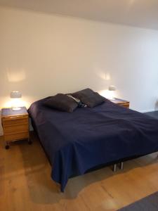 a bed with two pillows on it in a bedroom at Easystar guest house in Enkärret