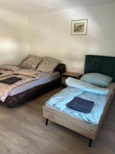 Pokój z 2 łóżkami i kanapą w obiekcie Aurela Home w mieście Murg