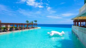 a pool with two polar bears in the water at Sosua Ocean Village in Sosúa