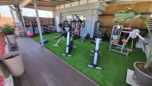 Fitness centrum a/nebo fitness zařízení v ubytování Hotel Mallas