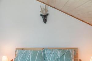 Postel nebo postele na pokoji v ubytování Gletscherblick
