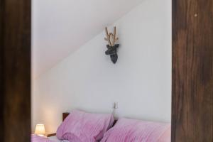 Postel nebo postele na pokoji v ubytování Gletscherblick