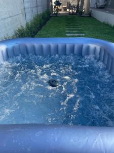 einen mit Wasser gefüllten Whirlpool im Hinterhof in der Unterkunft WhiteHouse_Rooms in Calatabiano