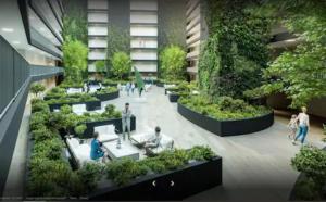 a rendering of a garden in a building at Newlands Peak - Spacious one-bed apartment in Cape Town
