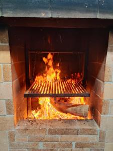 アロナにあるLA CASA DEL ALMÁCIGOのレンガのオーブンでたくさんのホットドッグが燃えている +5枚の写真