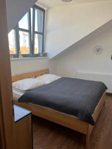 Posteľ alebo postele v izbe v ubytovaní Aviatik apartments