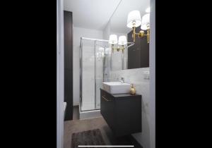 Koupelna v ubytování Apartament Grey 4Styles z miejscem postojowym w garażu podziemnym