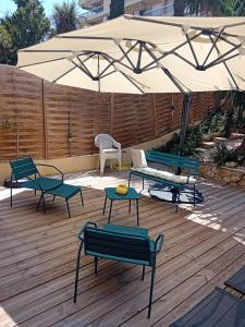 NICE- GAIRAUT - JARDIN PRIVE- GRAND F1 LUMINEUX-Piscine Collective