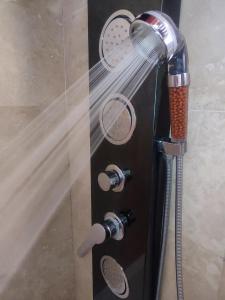 a shower with a shower head in a bathroom at Indo Loma Sancti Petri in Chiclana de la Frontera