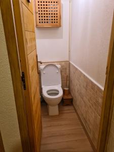 bagno con servizi igienici in una piccola camera di CHARMANT T2 de MONTAGNE à la STATION DES ROUSSES AVEC BALCON ET GARAGE a Les Rousses Altre 19 foto