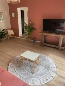 Un televizor și/sau centru de divertisment la Charmante maison de location à Blauzac (30)