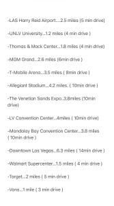 a screenshot of a cell phone with a list of numbers at Cozy Studio…5 min away from LAS Airport. “ in Las Vegas