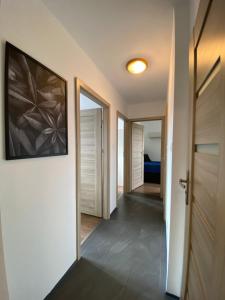 a hallway of a house with a painting on the wall at Apartament Słowackiego 29 in Gdańsk