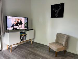 TV a/nebo společenská místnost v ubytování Ferienwohnung Hitzacker/Elbe