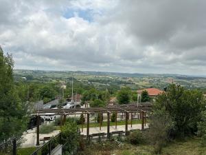 a view of a train station in a city at Stone house apart hotel in Arnavutköy