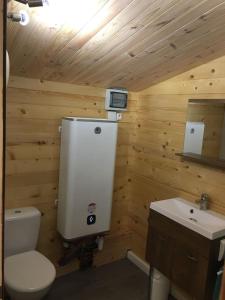 Koupelna v ubytování Cabane au milieu des bois