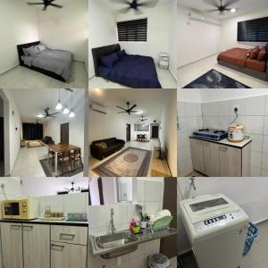 a collage of photos of a kitchen and a living room at Residensi Afamosa in Kampong Alor Gajah