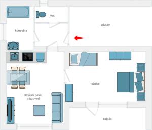 Majutuskoha Apartmány JARO Česká Skalice korruse plaan